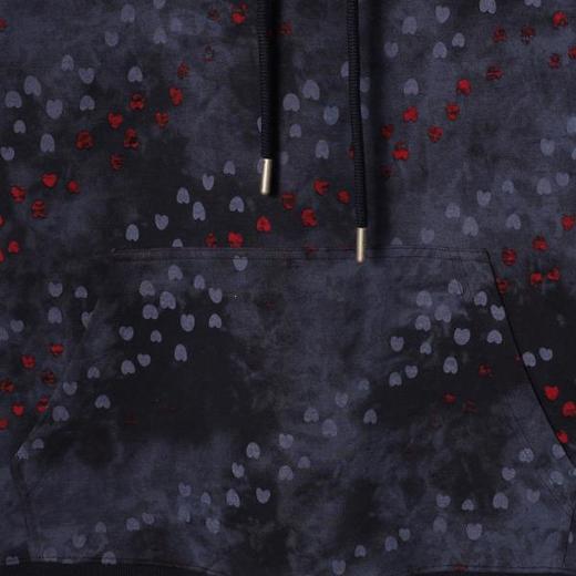 WY1050SDSA男士秋冬新款痞帅男装时尚扎染满印爱心印花抽绳连帽卫衣百搭 商品图3