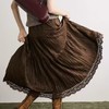 欧货尝鲜 复古烧花老钱风鹿皮绒显瘦大摆半身裙 商品缩略图1