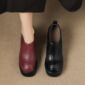 OLD A1365防水台高跟鞋小皮鞋气质深口单鞋