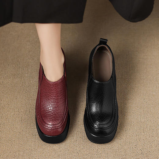 OLD A1365防水台高跟鞋小皮鞋气质深口单鞋 商品图0