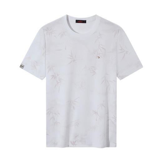 【国风图案T恤/凉感】柒牌短袖T恤男士夏季新款竹子印花圆领上衣128T72870 商品图4