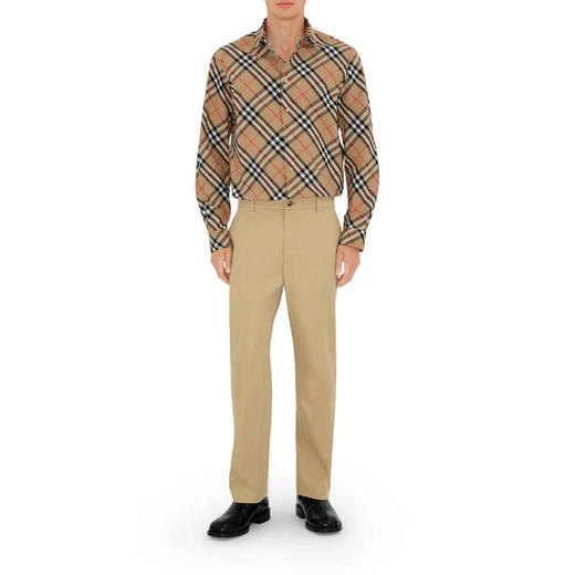 BURBERRY 巴宝莉 男士格纹棉质长袖衬衫 格子 8106165 B9368 商品图1