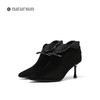 natursun尖头高跟短靴女时装靴子细跟法式气质瘦瘦靴N25550106 商品缩略图4