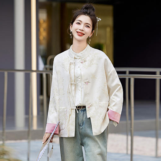 HR MDN8806新中式外套宽松休闲国风唐装上衣 商品图1