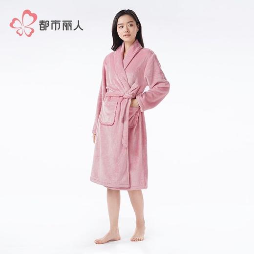 都市丽人睡衣女士双面法兰绒睡衣女士家居服法兰绒单件袍LHH7B2 商品图2