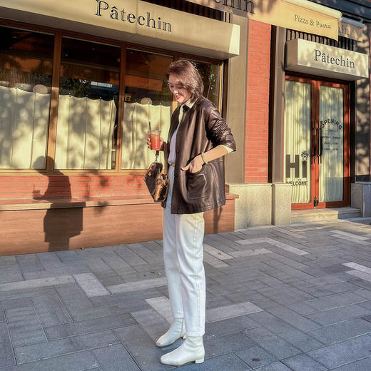 （老板自留）火桐hooton 铂金系列 西班牙进口绵羊皮翻领皮衣外套夹克XP25071 商品图4