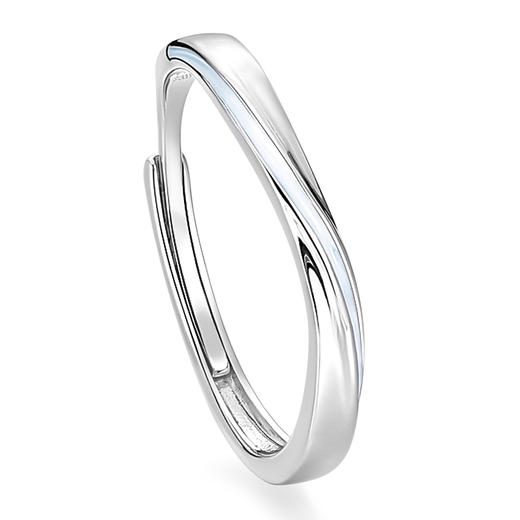 卡蒂罗KADER 流光情丝情侣对戒 925银恋爱频率莫比乌斯环爱无止境轻奢发光小众高级感设计开口可调节一对 戒指 男女同款情侣款 银色 礼盒款 商品图4