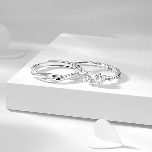 卡蒂罗/KADER 心动玫瑰情侣对戒 玫瑰物语925银原创轻奢小众氛围感设计素圈开口一对 爱心玫瑰热烈炽热甜蜜爱恋 商品图7