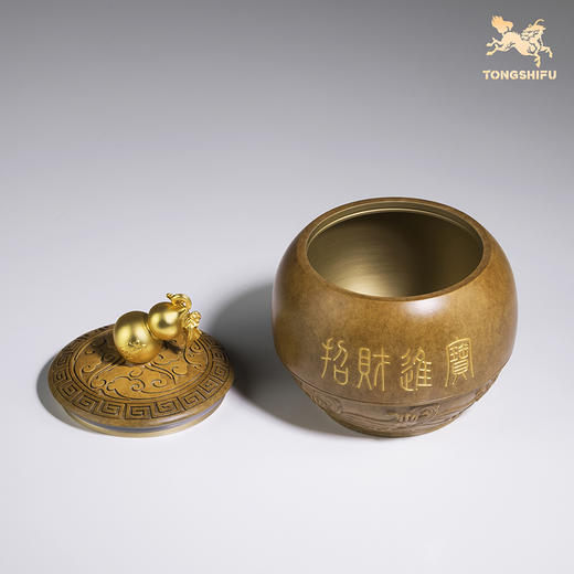 铜师傅《茶叶罐系列》客厅桌面铜茶罐摆件 家居装饰工艺品 商品图3