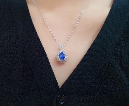 2.7ct刻面蓝宝石戒指吊坠两用 商品图8