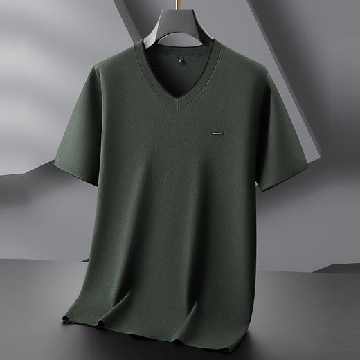 【DPF】大依优型大码V领短袖毛衣男士针织衫秋季新款宽松时尚商务休闲鸡心领针织打底衫短袖 商品图2