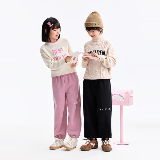 男女童全腰针织夹裤冬季新款安奈儿童装EM546593 商品图5