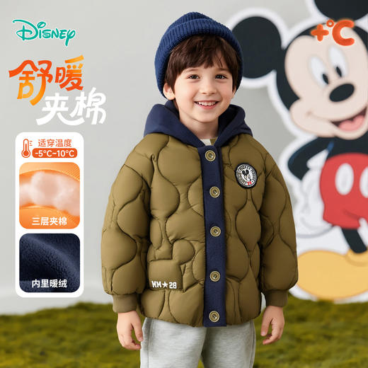迪士尼宝宝童装男童秋冬新款棉衣儿童米奇宝宝夹棉外套ZD4ES015 商品图1
