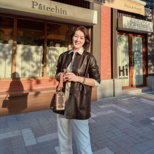 （老板自留）火桐hooton 铂金系列 西班牙进口绵羊皮翻领皮衣外套夹克XP25071 商品图5