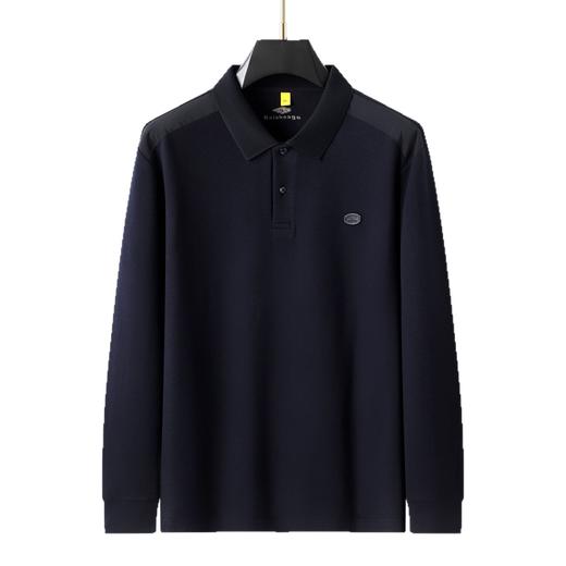 【桑蚕丝+驼绒】【DG】大依优型大码男装新款长袖POLO男士加肥加大码商务休闲翻领长袖T恤打底衫 商品图5