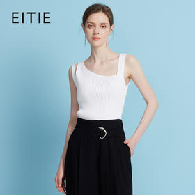 EITIE爱特爱夏季新款百搭时尚减龄修身无袖针织衫7701409