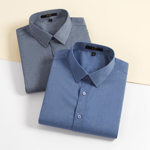 罗蒙秋冬长袖柔软衬衫男士职业装商务风通勤上班男士长袖衬衣 商品图4