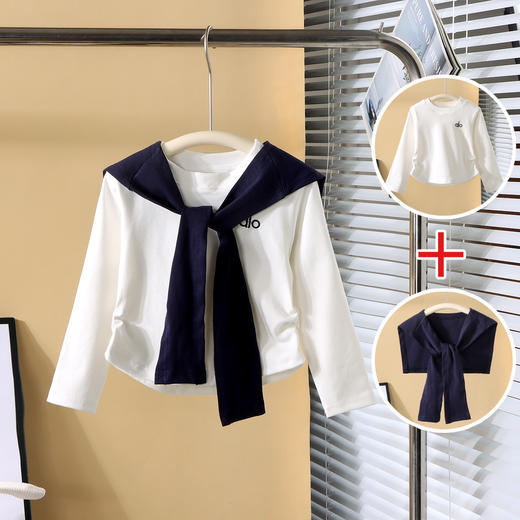 米兜象女童韩系穿搭套装秋季新款女大童休闲披肩上衣儿童秋季两件套80-150★★★娃娃优选 商品图1