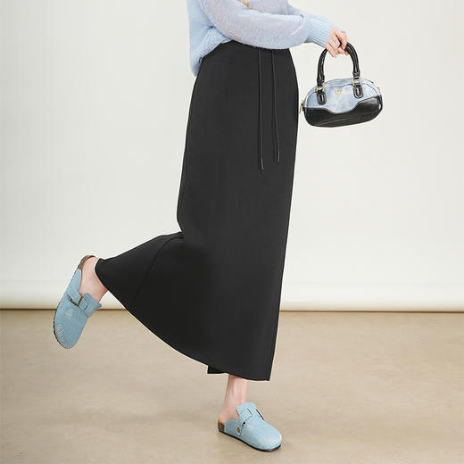 QYM 95851-Y休闲直筒半身裙包臀裙开衩一步裙 商品图1