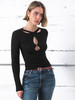 TR她热 暗黑陷阱 黑色弹力性感镂空设计感欧美修身打底衫 商品缩略图4