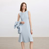 IWY/蓝色无袖连衣裙女气质显瘦包臀鱼尾西装背心裙通勤职业裙子Q1440 商品缩略图3
