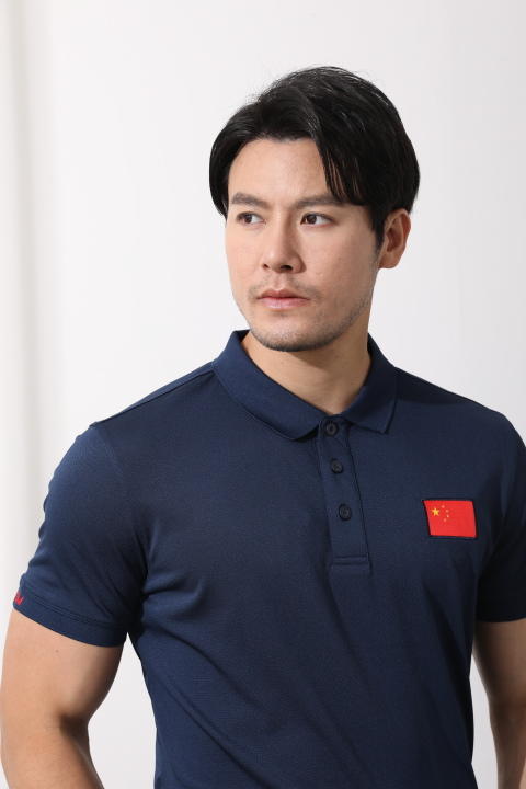 红旗刺绣polo衫—藏蓝（无臂肩版） 商品图2