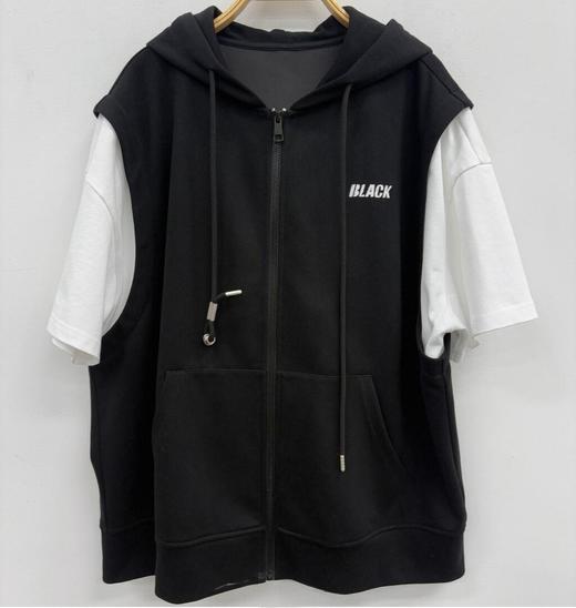 NC连帽拉链宽松短袖外套50702（黑）秋季 253011930321 商品图1