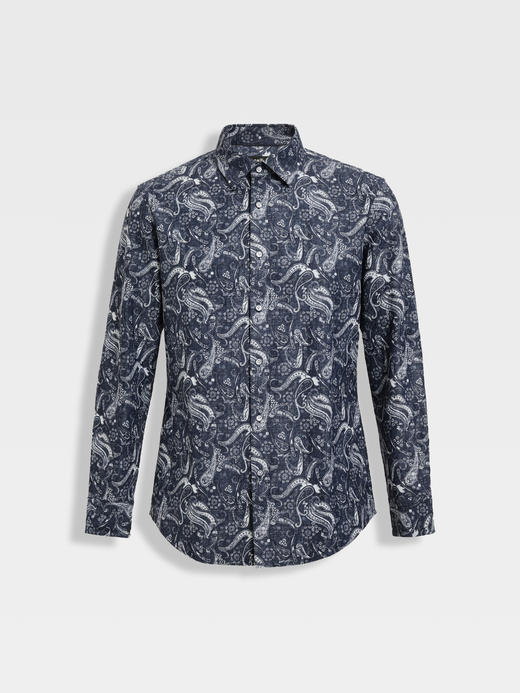 callisto星空蓝休闲长袖衬衫 商品图0