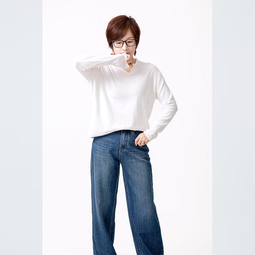 V领长袖针织衫 商品图0