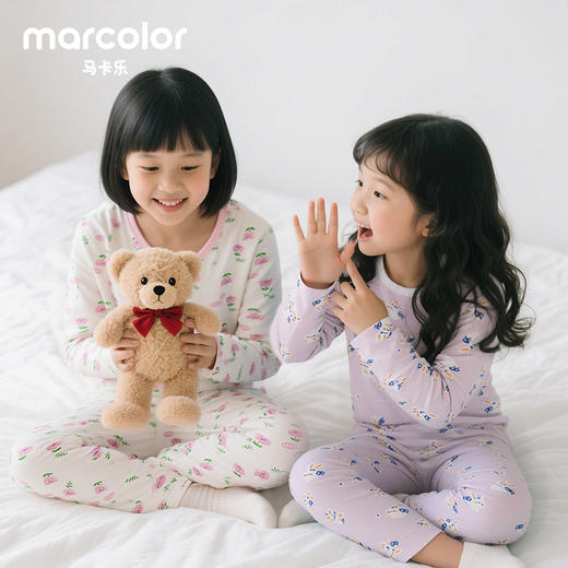 【爆品主推】（2套装）马卡乐儿童保暖内衣秋衣秋裤套装7A级抗菌抗静电暖姜发热套装500925034206 商品图1