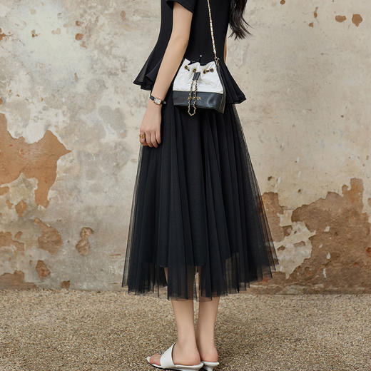 奢姿大码女装2025秋季时尚减龄网纱半身裙胖妹妹气质优雅百搭裙子9953453603B 商品图3