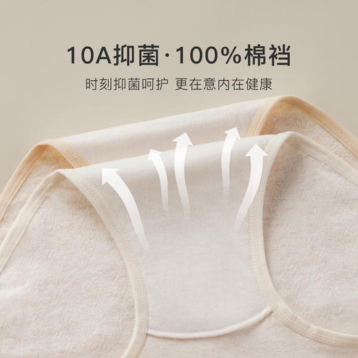 【4条装】10A抑菌纯棉加长裆内裤女舒适0染原棉高弹不夹臀CM-15线条蝴蝶结内裤 商品图4