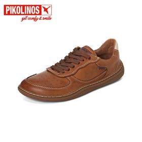 【Pikolinos 】  B3F | 派高雁秋季擦色牛皮深口拼色系带休闲鞋PL252802