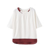 棉麻女装2025夏季新款汉麻t恤女设计感圆领复古短袖上衣 商品缩略图4