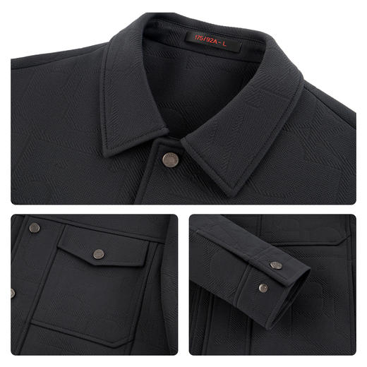 【满身提花工装茄克】柒牌男装夹克2025秋季商务休闲弹力翻领外套129K70780 商品图3