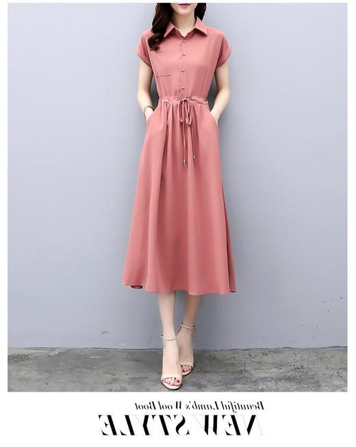 OLrain欧芮儿约会必备粉色连衣裙甜美显瘦仙女风 商品图4