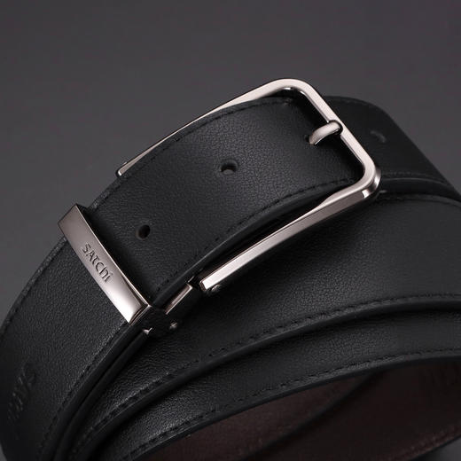 6927028191401115 沙驰satchi 【七夕礼物】男式腰带头层牛皮针扣皮带青年官方送男友【115cm】 商品图2