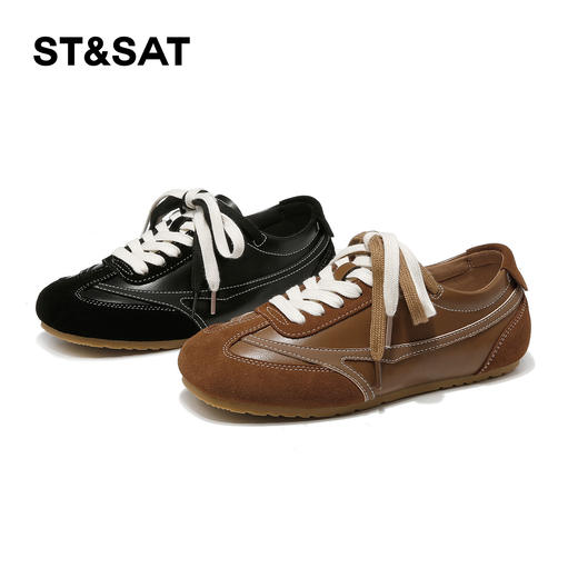 星期六复古系带绒面休闲德训鞋SSD3112T1B 商品图8