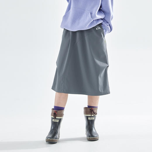 cicochild25年冬季新款亲子中大女童加绒工装半裙防泼水灰色长裙 商品图4