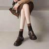 阿么手工女鞋厚底复古袜靴英伦风2025新款皮带扣弹力靴显瘦4.5CM 商品缩略图3