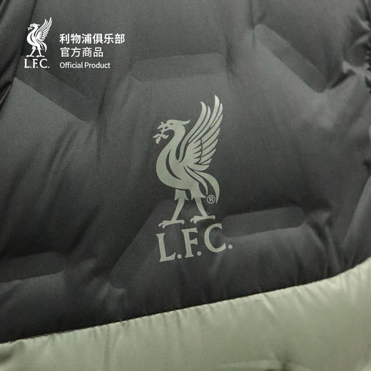 【官方正版】利物浦俱乐部 | 灰绿色拼色羽绒马甲秋冬保暖通勤上衣 商品图2
