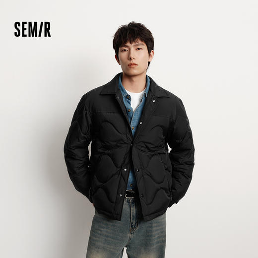 森马羽绒服男冬季80绒子三防衬衫式羽绒内胆2025新款拼接时尚外套 商品图1