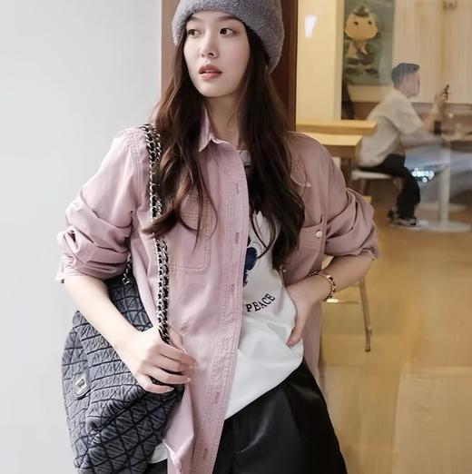 M家同款 一眼沦陷的「美式复古」干枯玫瑰纯棉牛仔外套衬衫 商品图4