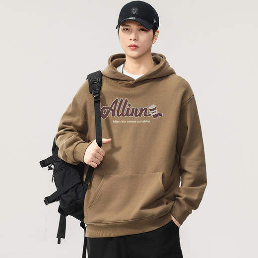 【100%棉】【DQ】大依优型大码男装纯棉重磅卫衣全棉360G重磅连帽卫衣男宽松潮牌印花上衣 商品图2