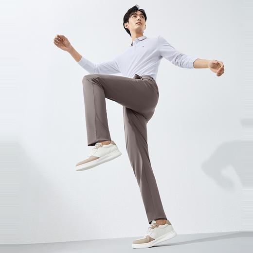 【高弹】柒牌斜纹休闲裤男2025春季新款商务通勤含桑蚕丝针织长裤128H71780 商品图1