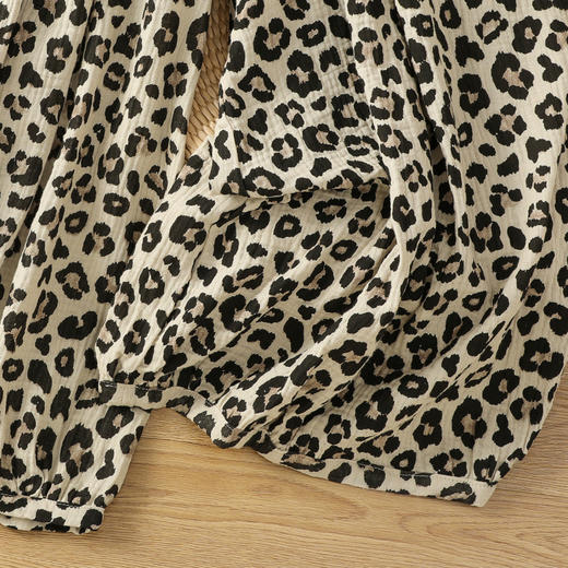 GYH 881豹纹印花松紧腰棉纱阔腿休闲裤灯笼裤 商品图3