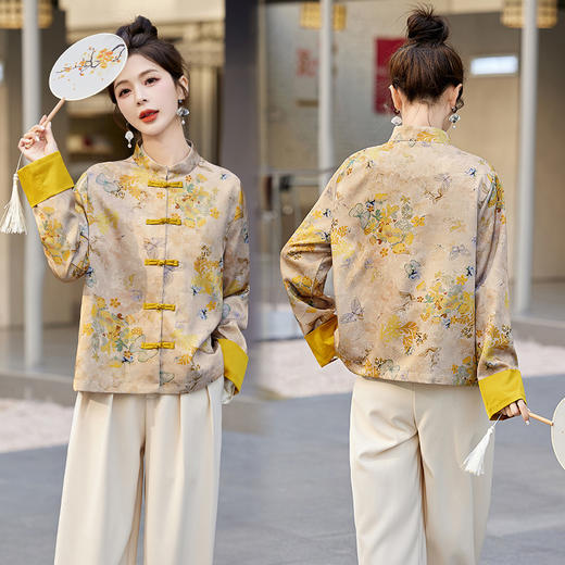 HR MDN8808新中式外套宽松休闲国风唐装上衣 商品图0