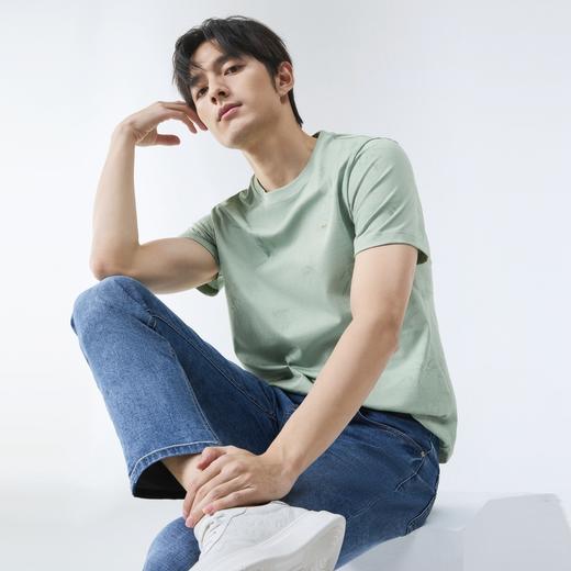 【国风图案T恤/凉感】柒牌短袖T恤男士夏季新款竹子印花圆领上衣128T72870 商品图1