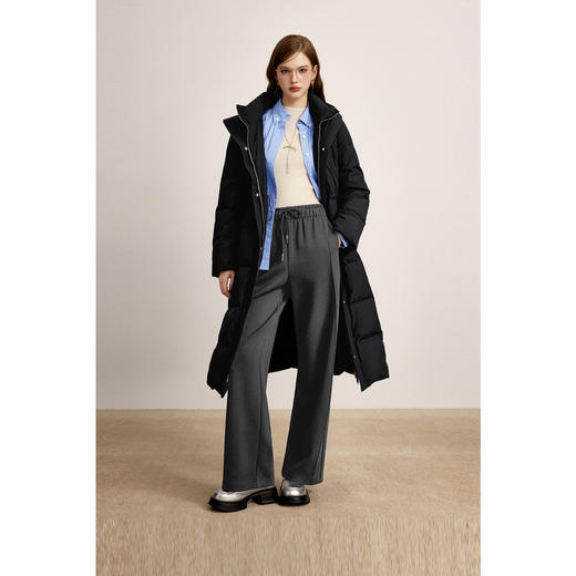 【商场同款】【商场同款】诗凡黎松紧腰系带直筒裤2024冬新款裤子3FA652321R-3 商品图1