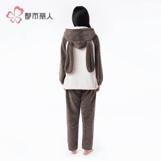 都市丽人睡衣双面法兰绒睡衣女士家居服长袖长裤法兰绒套装LHH9D1 商品图4